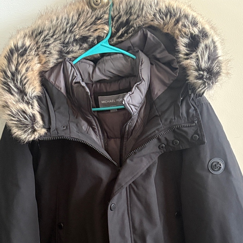 Men’s Michael Kors Black Performance Jacket with Fur Hood